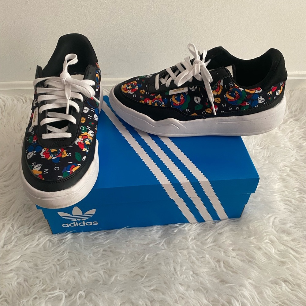 Adidas Rich Mnisi Her Court ‘Roses’ Sneakers- Black/Editorialists